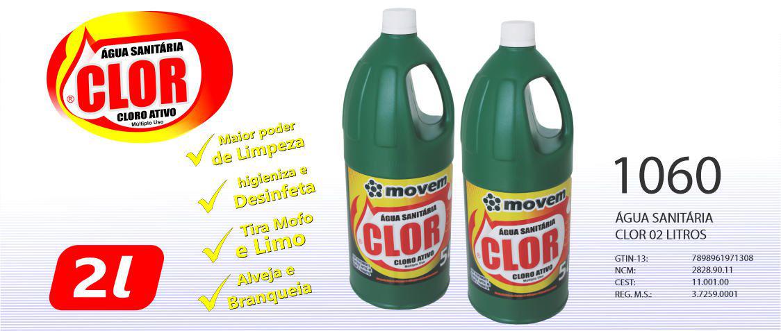 Água Sanitária Clor Movem 02 Litros (Cód. 1060)