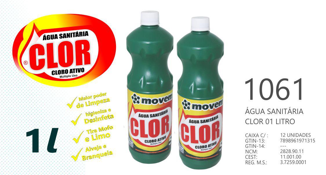 Água Sanitária Clor Movem 01 Litro (Cód. 1061)
